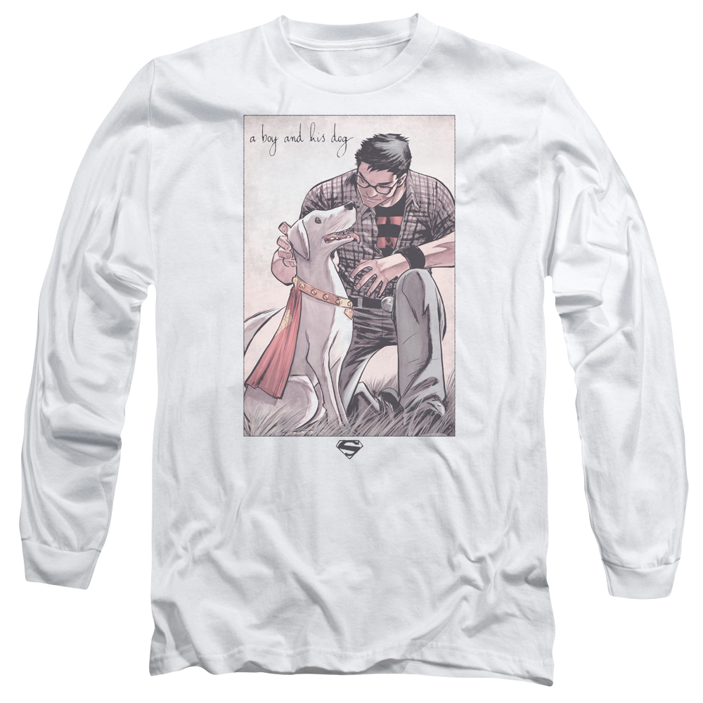 Superman Mans Best Friend - Men's Long Sleeve T-Shirt Men's Long Sleeve T-Shirt Superman   