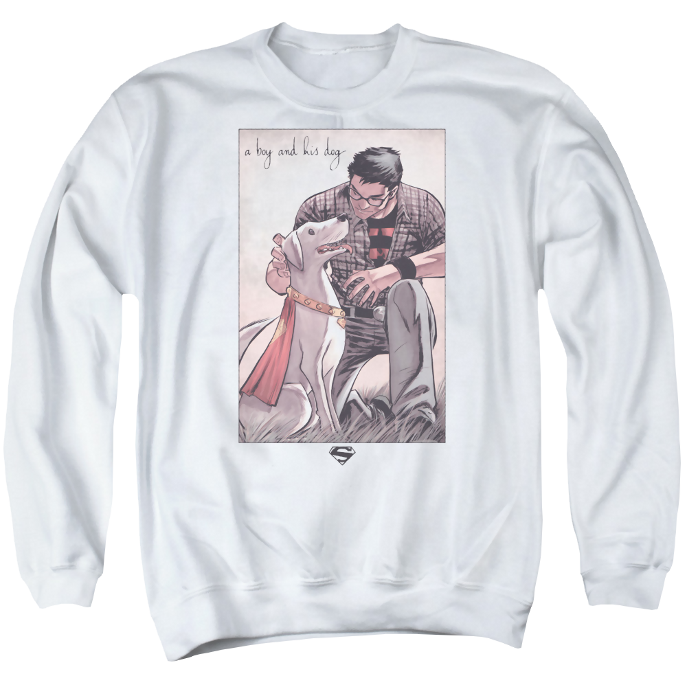Superman Mans Best Friend - Men's Crewneck Sweatshirt Men's Crewneck Sweatshirt Superman   