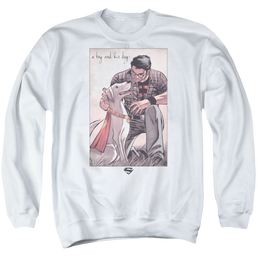 Superman Mans Best Friend - Men's Crewneck Sweatshirt Men's Crewneck Sweatshirt Superman   