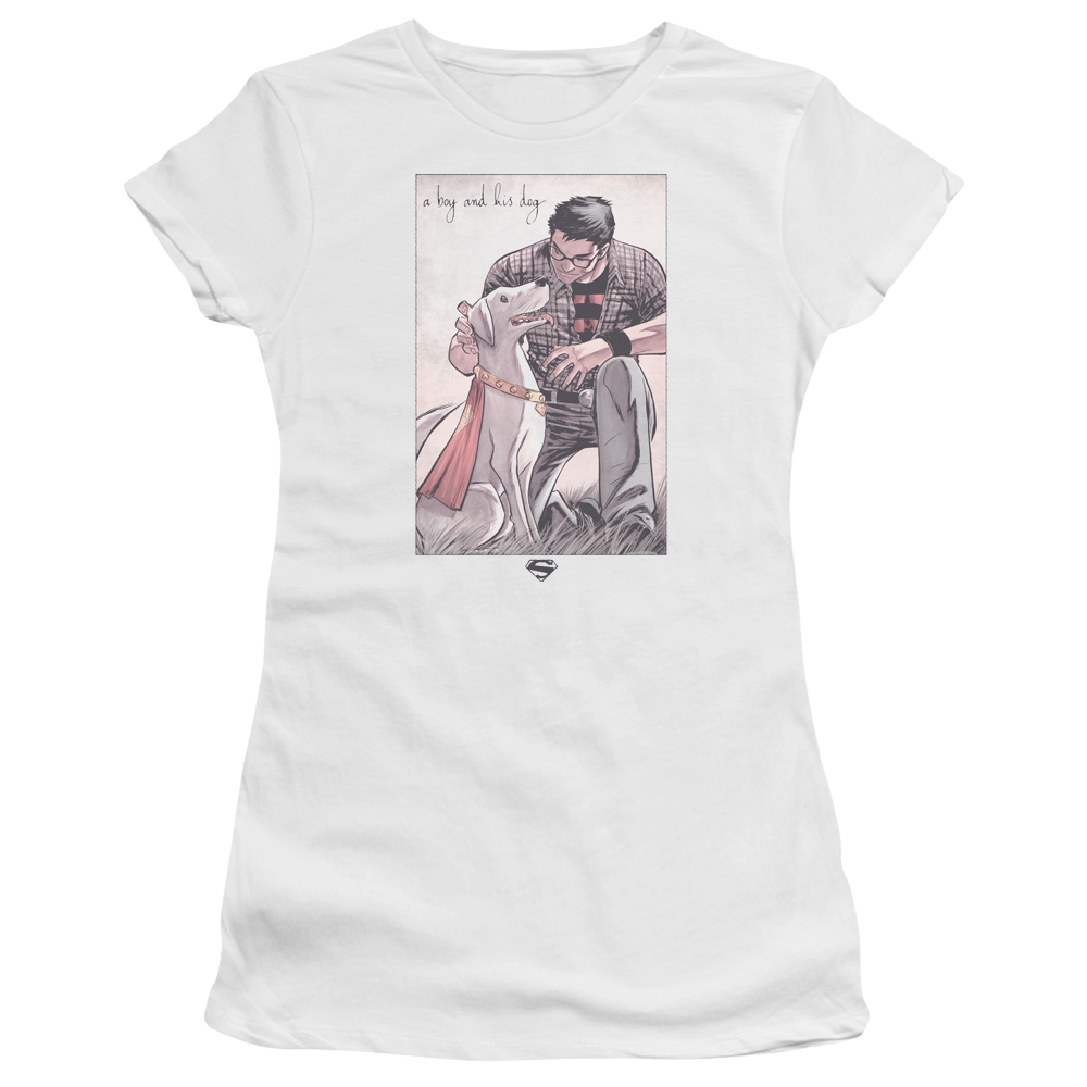 Superman Mans Best Friend - Juniors T-Shirt Juniors T-Shirt Superman   