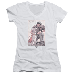 Superman Mans Best Friend - Juniors V-Neck T-Shirt Juniors V-Neck T-Shirt Superman   