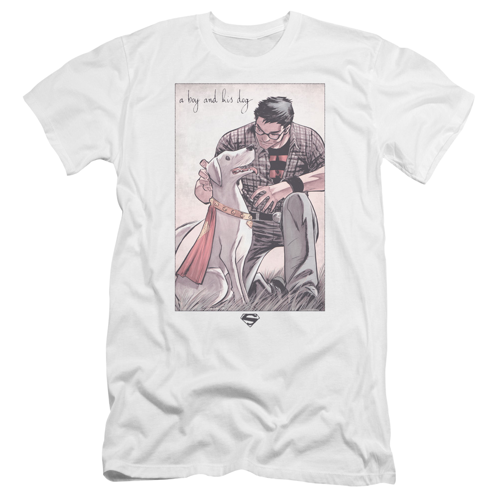 Superman Mans Best Friend - Men's Premium Slim Fit T-Shirt Men's Premium Slim Fit T-Shirt Superman   