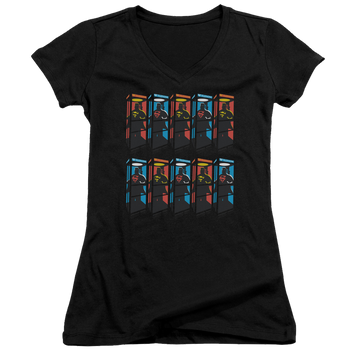 Superman Super Booths - Juniors V-Neck T-Shirt Juniors V-Neck T-Shirt Superman   