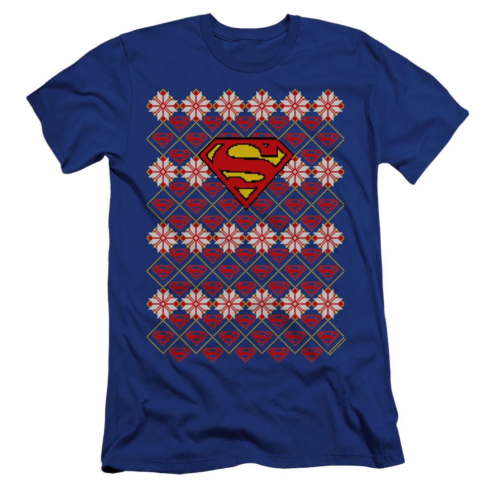 Superman Superman Christmas Sweater - Men's Premium Slim Fit T-Shirt Men's Premium Slim Fit T-Shirt Superman   
