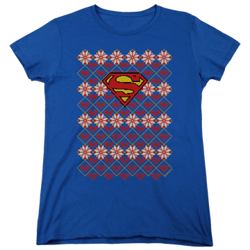Royal women's t-shirt with Superman Christmas Sweater graphic