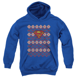 Superman Superman Christmas Sweater - Youth Hoodie Youth Hoodie (Ages 8-12) Superman   