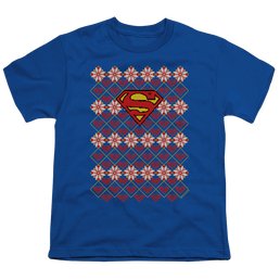 Superman Superman Christmas Sweater - Youth T-Shirt Youth T-Shirt (Ages 8-12) Superman   