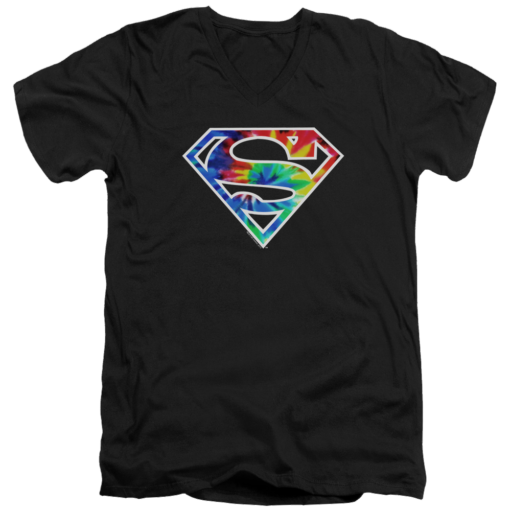 Superman Superman Tie Dye Logo - Men's V-Neck T-Shirt Men's V-Neck T-Shirt Superman   