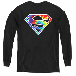 Superman Superman Tie Dye Logo - Youth Long Sleeve T-Shirt Youth Long Sleeve T-Shirt Superman   