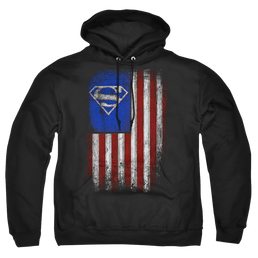 Superman Old Glory Shield - Pullover Hoodie Pullover Hoodie Superman   