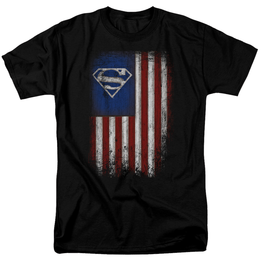 Superman Old Glory Shield - Men's Regular Fit T-Shirt Men's Regular Fit T-Shirt Superman   