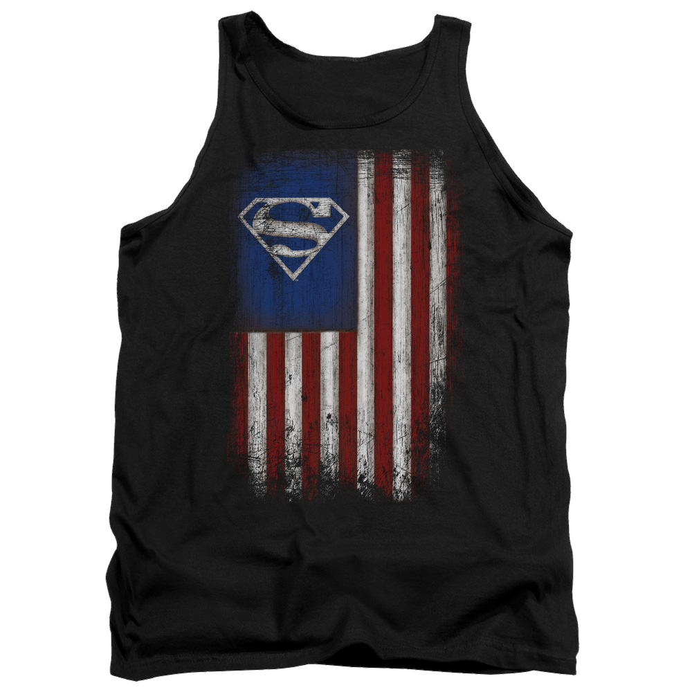 Superman Old Glory Shield - Men's Tank Top Men's Tank Superman   