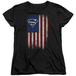 Superman Old Glory Shield - Women's T-Shirt Women's T-Shirt Superman   