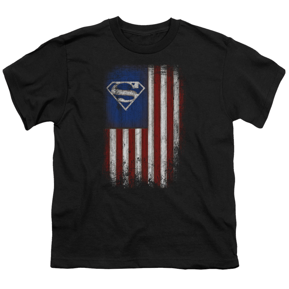 Superman Old Glory Shield - Youth T-Shirt Youth T-Shirt (Ages 8-12) Superman   