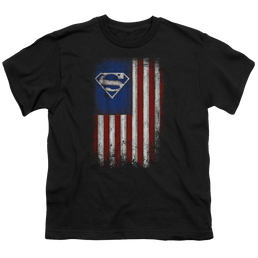 Superman Old Glory Shield - Youth T-Shirt Youth T-Shirt (Ages 8-12) Superman   