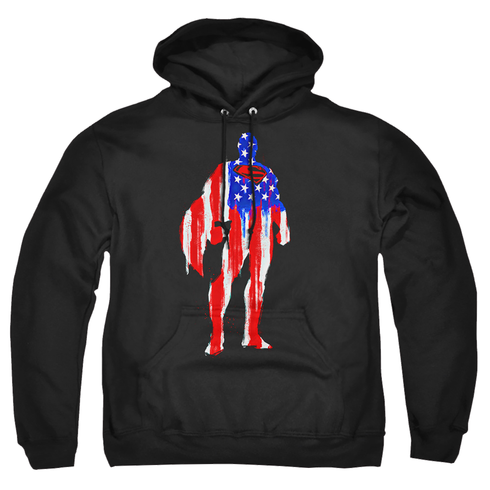 Superman Flag Silhouette - Pullover Hoodie Pullover Hoodie Superman   