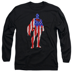 Superman Flag Silhouette - Men's Long Sleeve T-Shirt Men's Long Sleeve T-Shirt Superman   