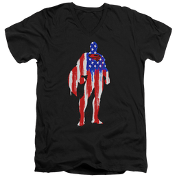 Superman Flag Silhouette - Men's V-Neck T-Shirt Men's V-Neck T-Shirt Superman   