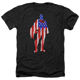Superman Flag Silhouette - Men's Heather T-Shirt Men's Heather T-Shirt Superman   