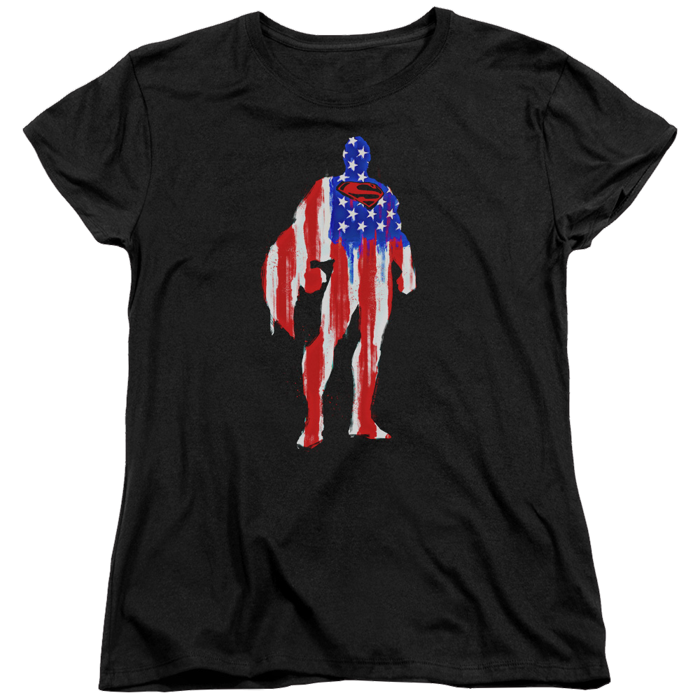 Superman Flag Silhouette - Women's T-Shirt Women's T-Shirt Superman   