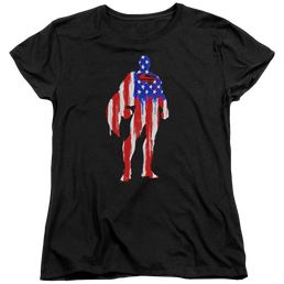 Superman Flag Silhouette - Women's T-Shirt Women's T-Shirt Superman   