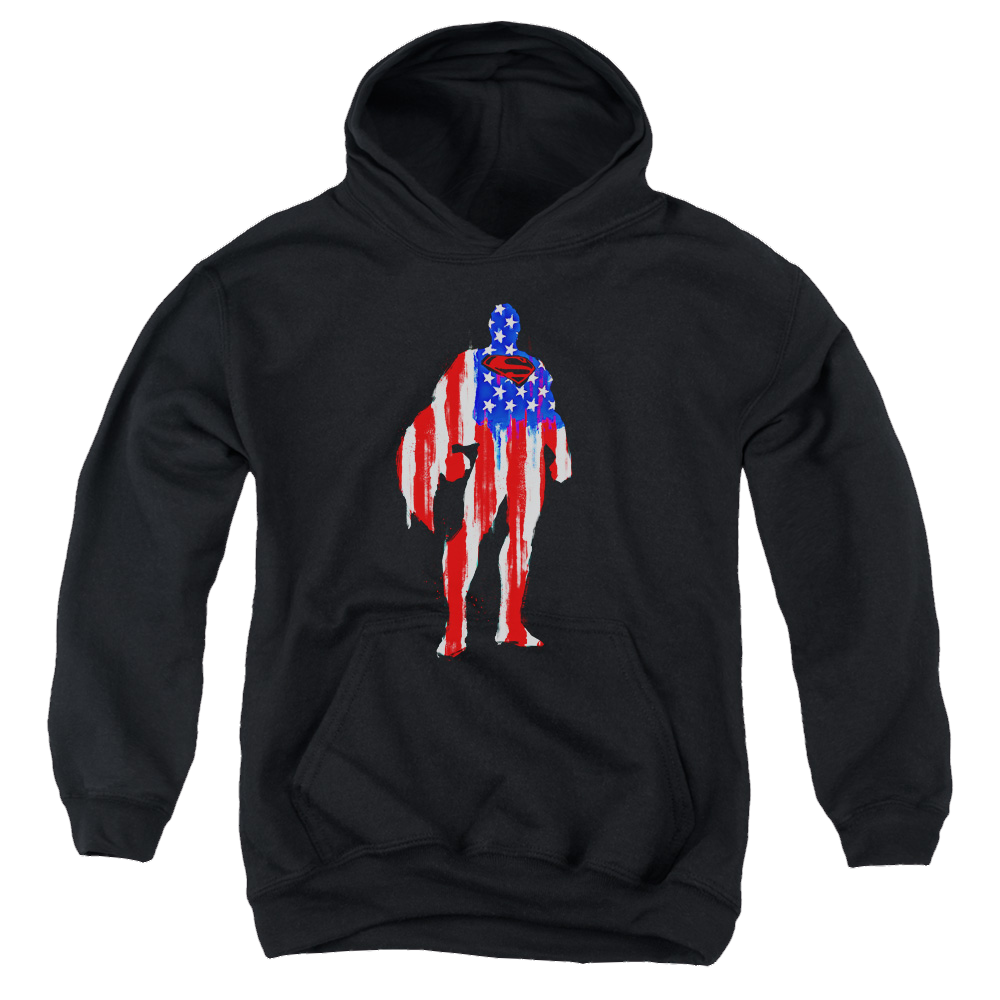 Superman Flag Silhouette - Youth Hoodie Youth Hoodie (Ages 8-12) Superman   