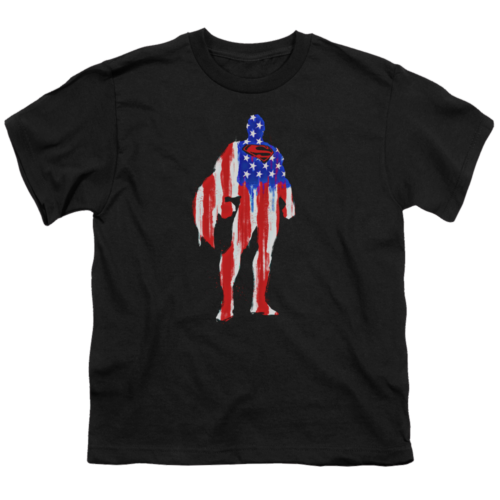 Superman Flag Silhouette - Youth T-Shirt Youth T-Shirt (Ages 8-12) Superman   