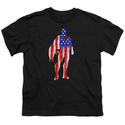 Superman Flag Silhouette - Youth T-Shirt Youth T-Shirt (Ages 8-12) Superman   