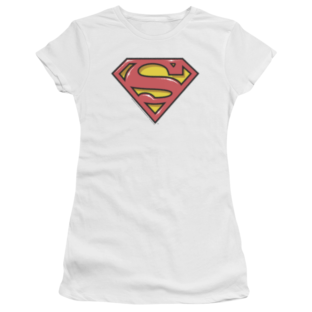 Superman Airbrush Shield - Juniors T-Shirt Juniors T-Shirt Superman   