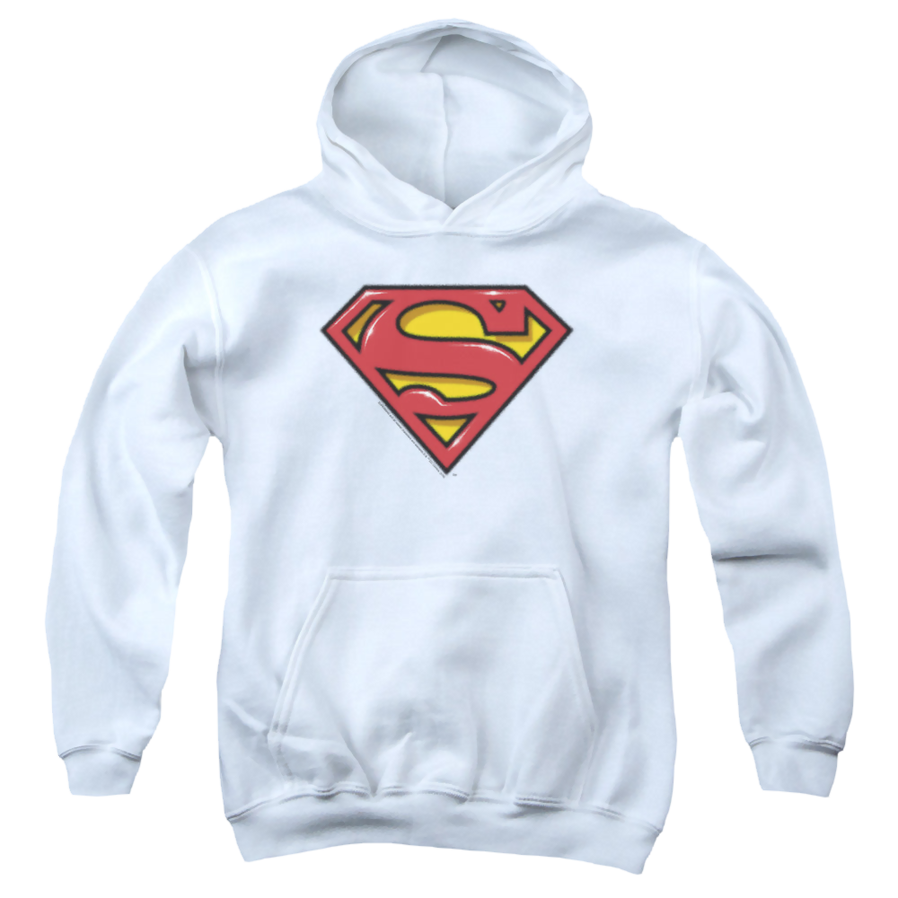 Superman Airbrush Shield - Youth Hoodie Youth Hoodie (Ages 8-12) Superman   