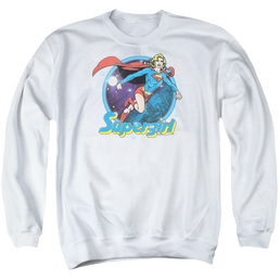 Superman Supergirl Airbrush - Men's Crewneck Sweatshirt Men's Crewneck Sweatshirt Superman   
