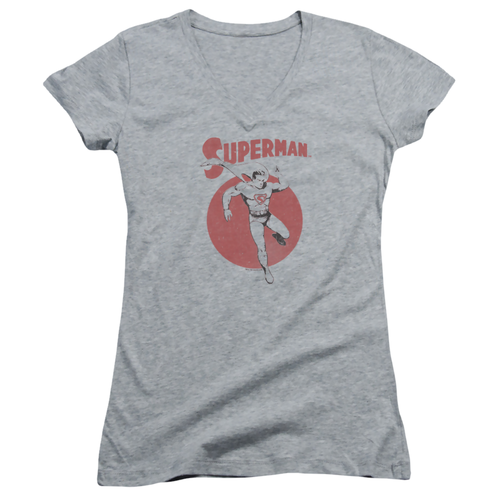 Superman Vintage Sphere - Juniors V-Neck T-Shirt Juniors V-Neck T-Shirt Superman   