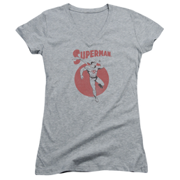 Superman Vintage Sphere - Juniors V-Neck T-Shirt Juniors V-Neck T-Shirt Superman   