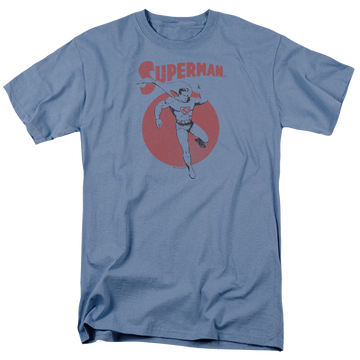 Carolina blue men's regular fit t-shirt with Superman Vintage Sphere graphic