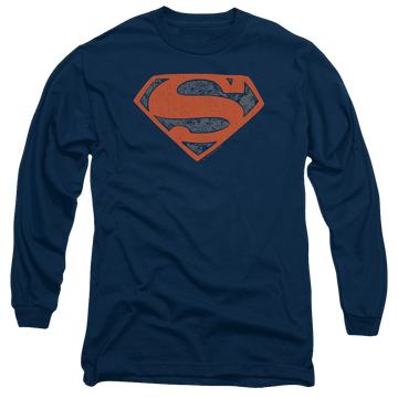 Superman Vintage Shield Collage - Men's Long Sleeve T-Shirt Men's Long Sleeve T-Shirt Superman   