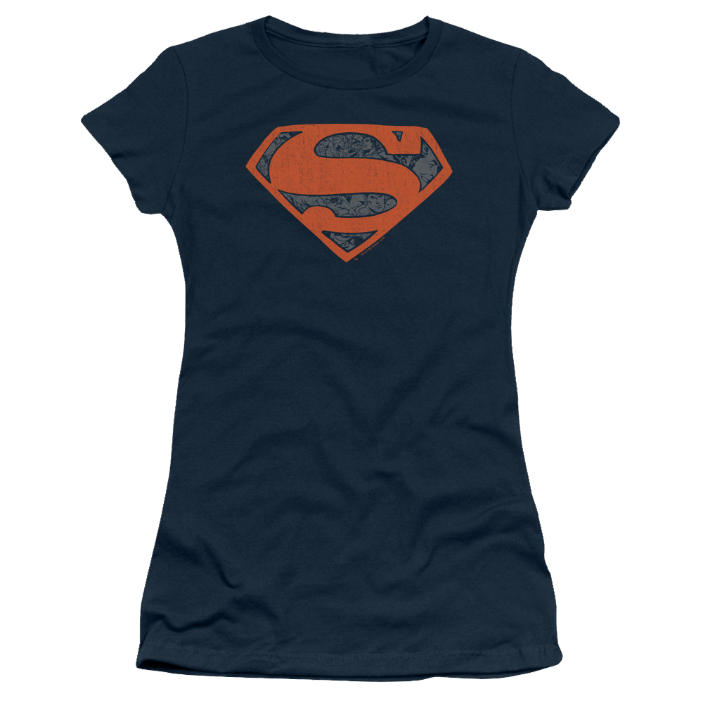 Superman Vintage Shield Collage - Juniors T-Shirt Juniors T-Shirt Superman   