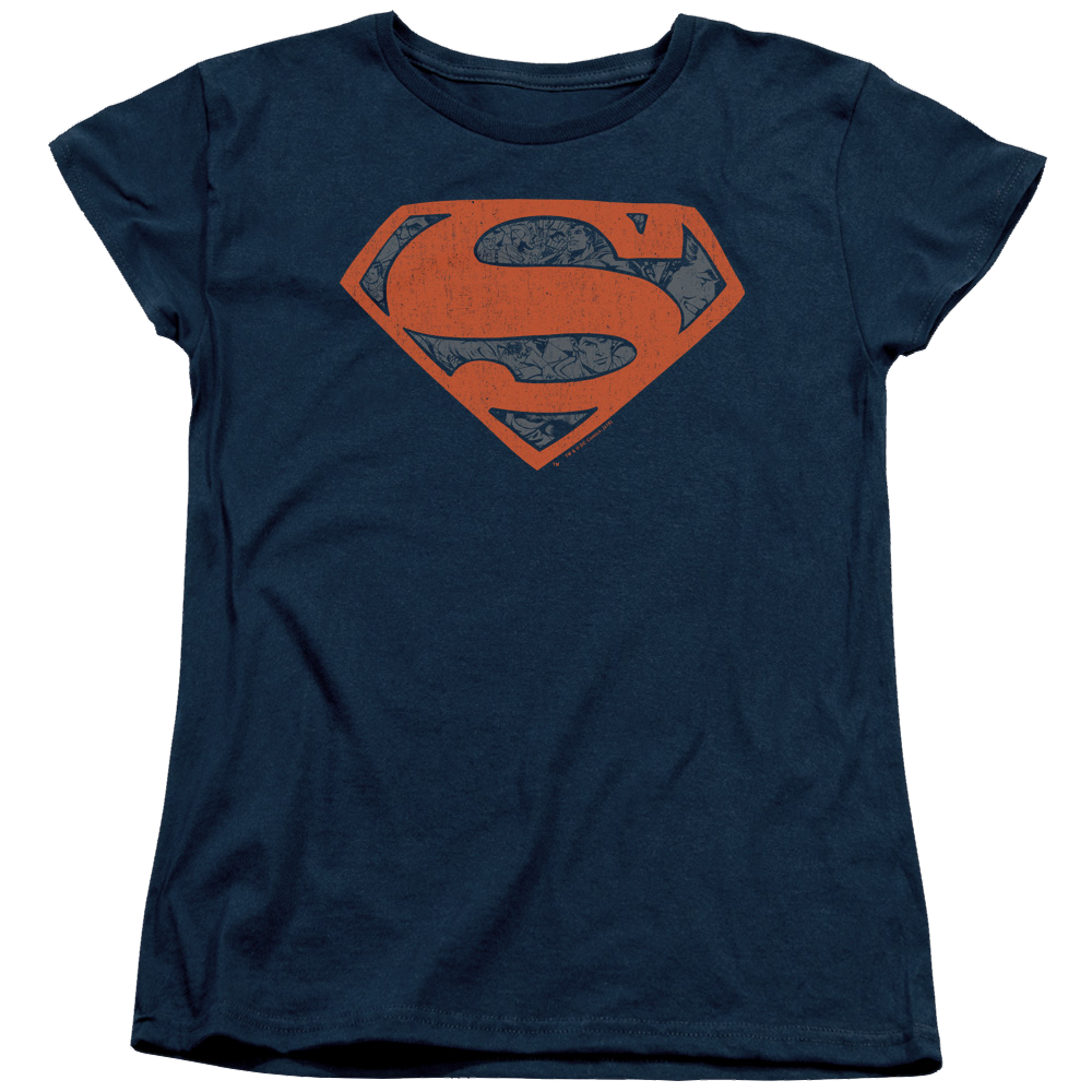 Superman Vintage Shield Collage - Women's T-Shirt Women's T-Shirt Superman   
