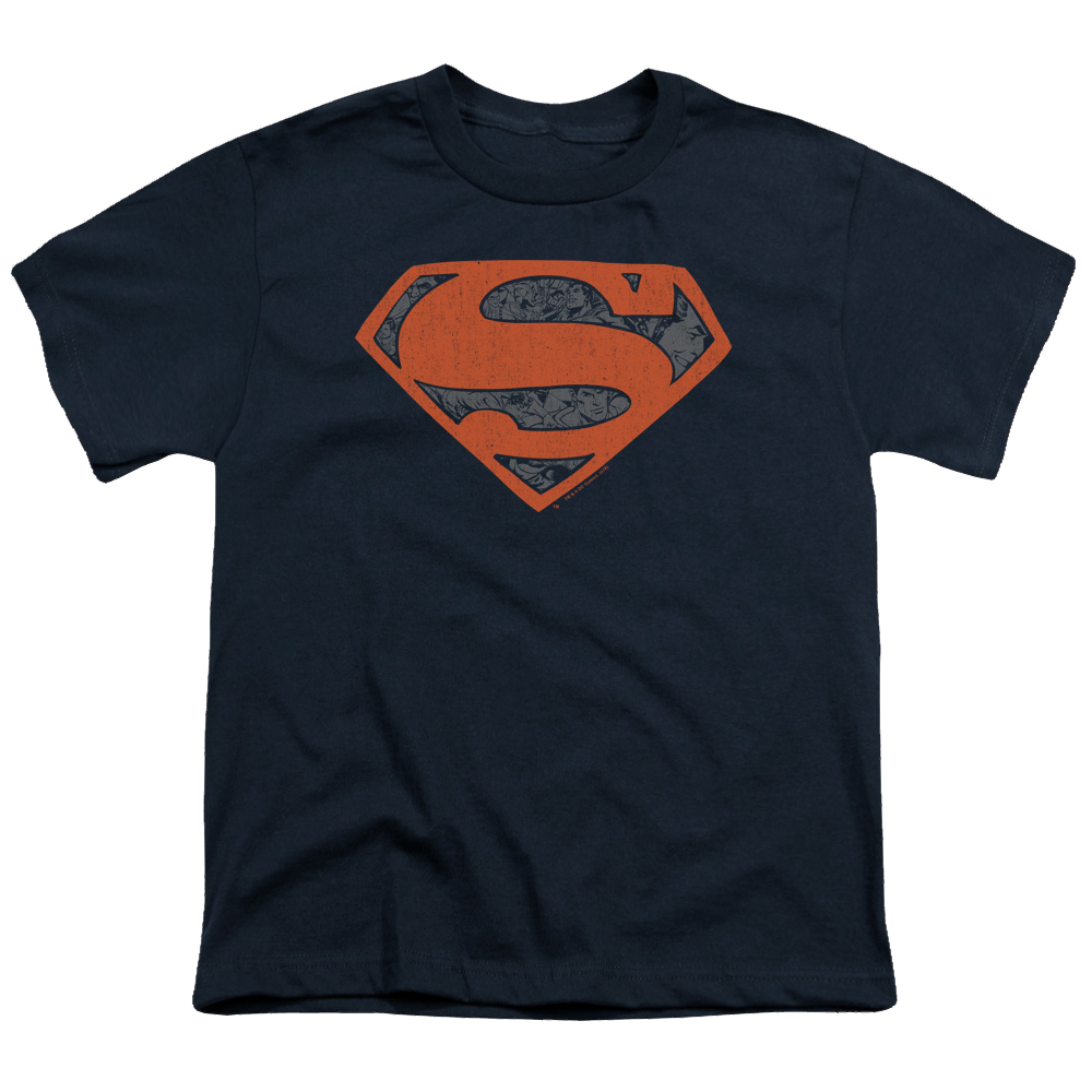 Superman Vintage Shield Collage - Youth T-Shirt Youth T-Shirt (Ages 8-12) Superman   