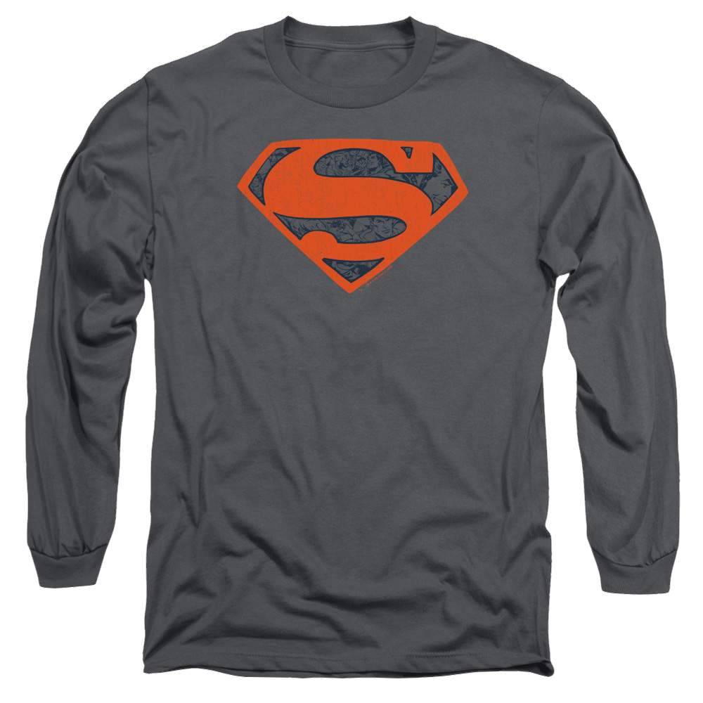 Superman Vintage Shield Collage - Men's Long Sleeve T-Shirt Men's Long Sleeve T-Shirt Superman   