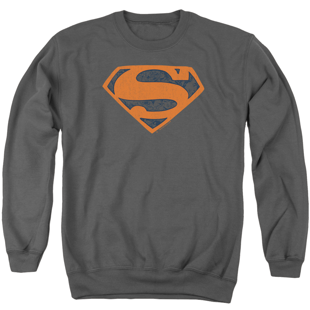 Superman Vintage Shield Collage - Men's Crewneck Sweatshirt Men's Crewneck Sweatshirt Superman   