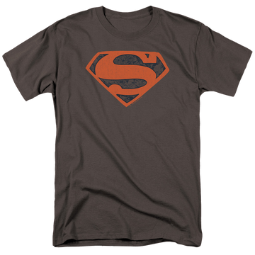 Charcoal men's regular fit t-shirt with Superman Vintage Shield Collage graphic