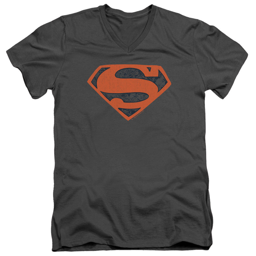 Superman Vintage Shield Collage - Men's V-Neck T-Shirt Men's V-Neck T-Shirt Superman   