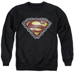 Superman Chained Shield - Men's Crewneck Sweatshirt Men's Crewneck Sweatshirt Superman   