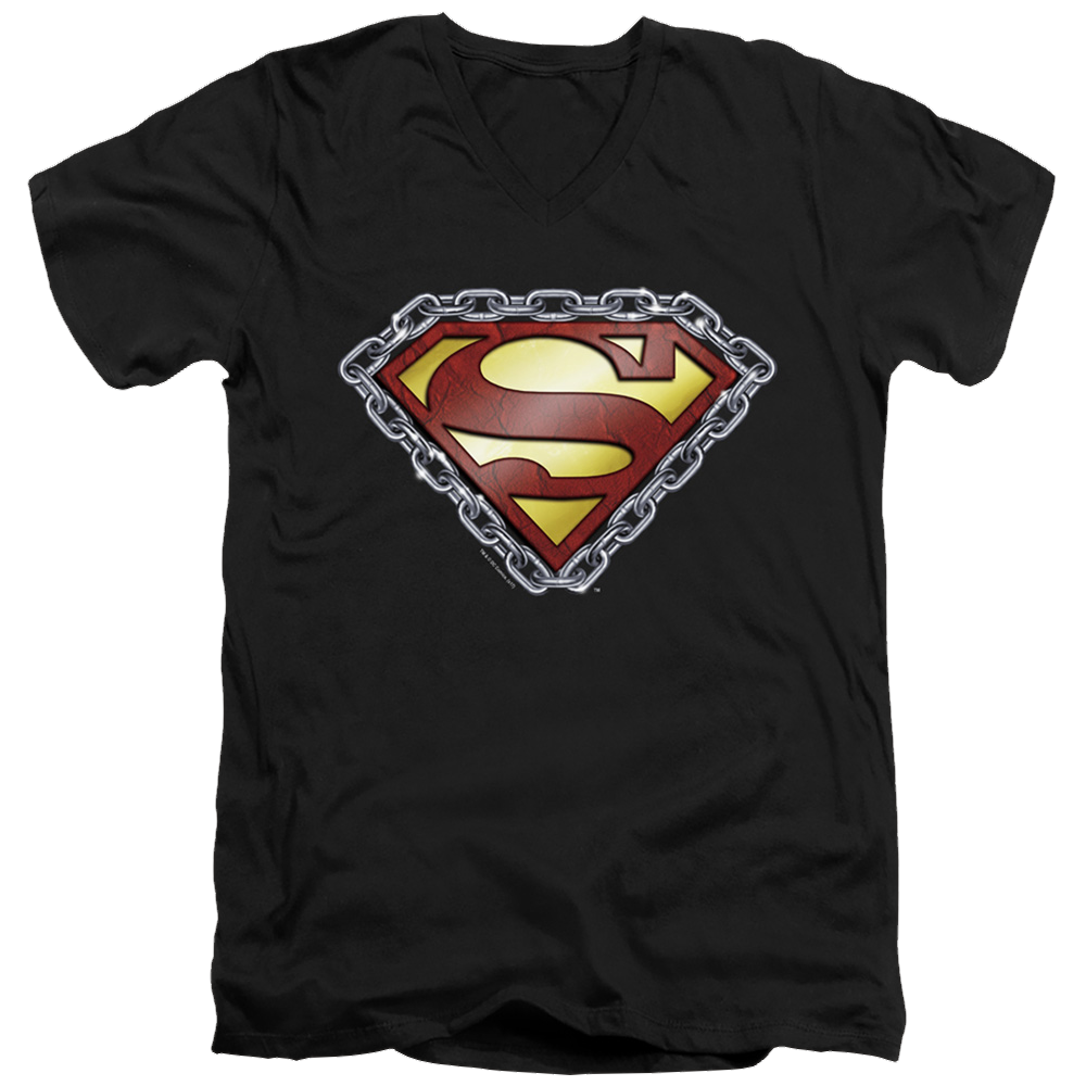 Superman Chained Shield - Men's V-Neck T-Shirt Men's V-Neck T-Shirt Superman   