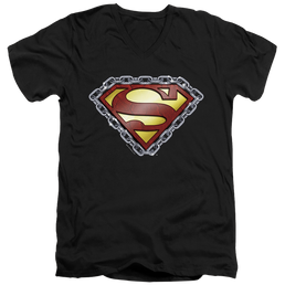 Superman Chained Shield - Men's V-Neck T-Shirt Men's V-Neck T-Shirt Superman   