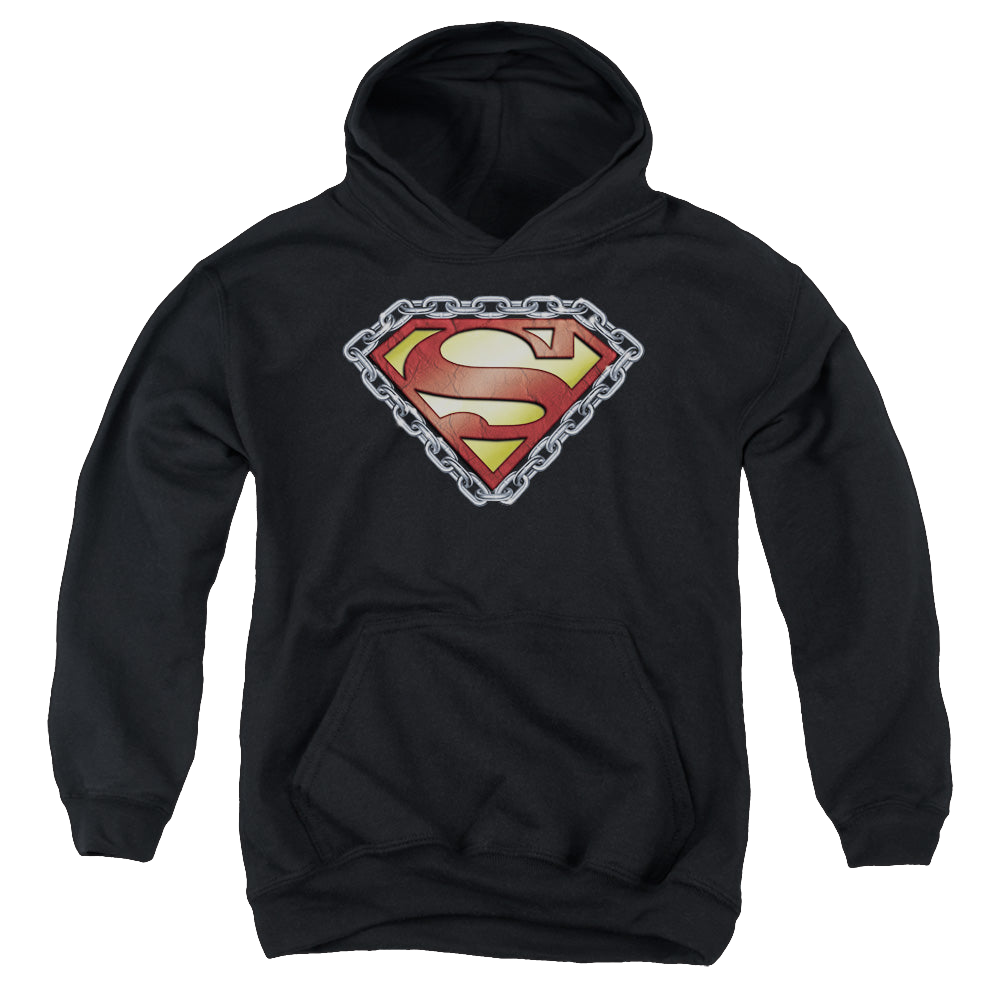 Superman Chained Shield - Youth Hoodie Youth Hoodie (Ages 8-12) Superman   
