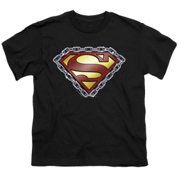 Superman Chained Shield - Youth T-Shirt Youth T-Shirt (Ages 8-12) Superman   