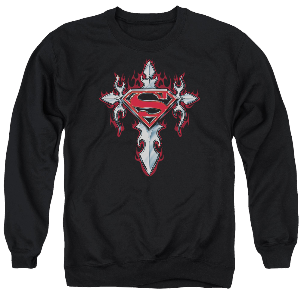 Superman Gothic Steel Logo - Men's Crewneck Sweatshirt Men's Crewneck Sweatshirt Superman   