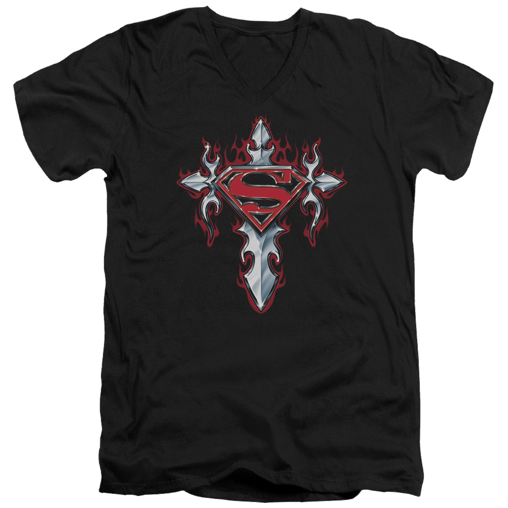 Superman Gothic Steel Logo - Men's V-Neck T-Shirt Men's V-Neck T-Shirt Superman   