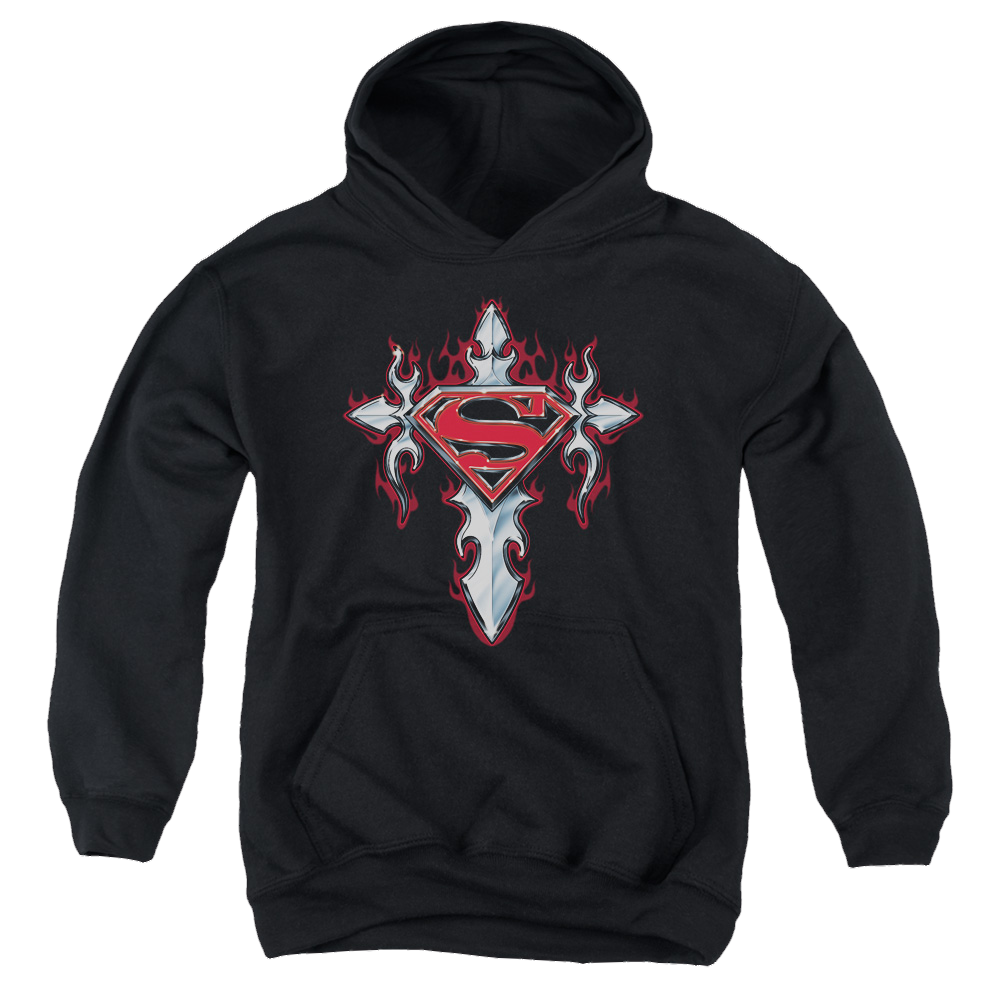 Superman Gothic Steel Logo - Youth Hoodie Youth Hoodie (Ages 8-12) Superman   